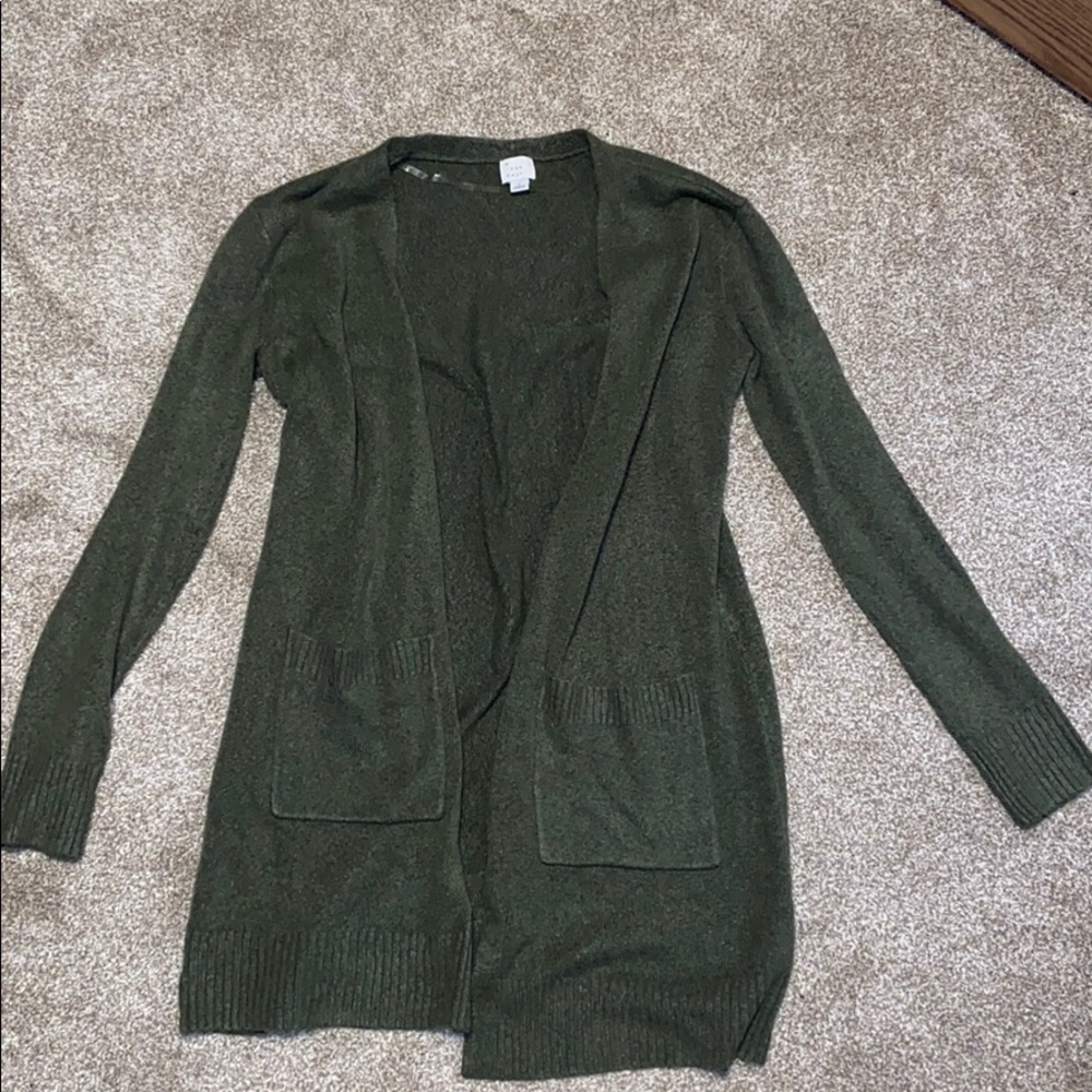 Green cardigan